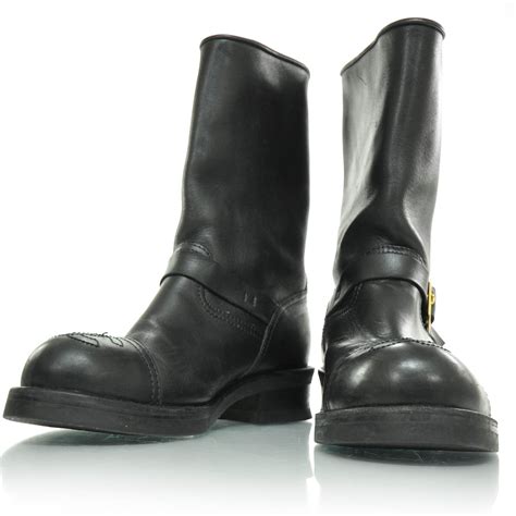 CHANEL Leather Motorcycle Boots 40 Black.